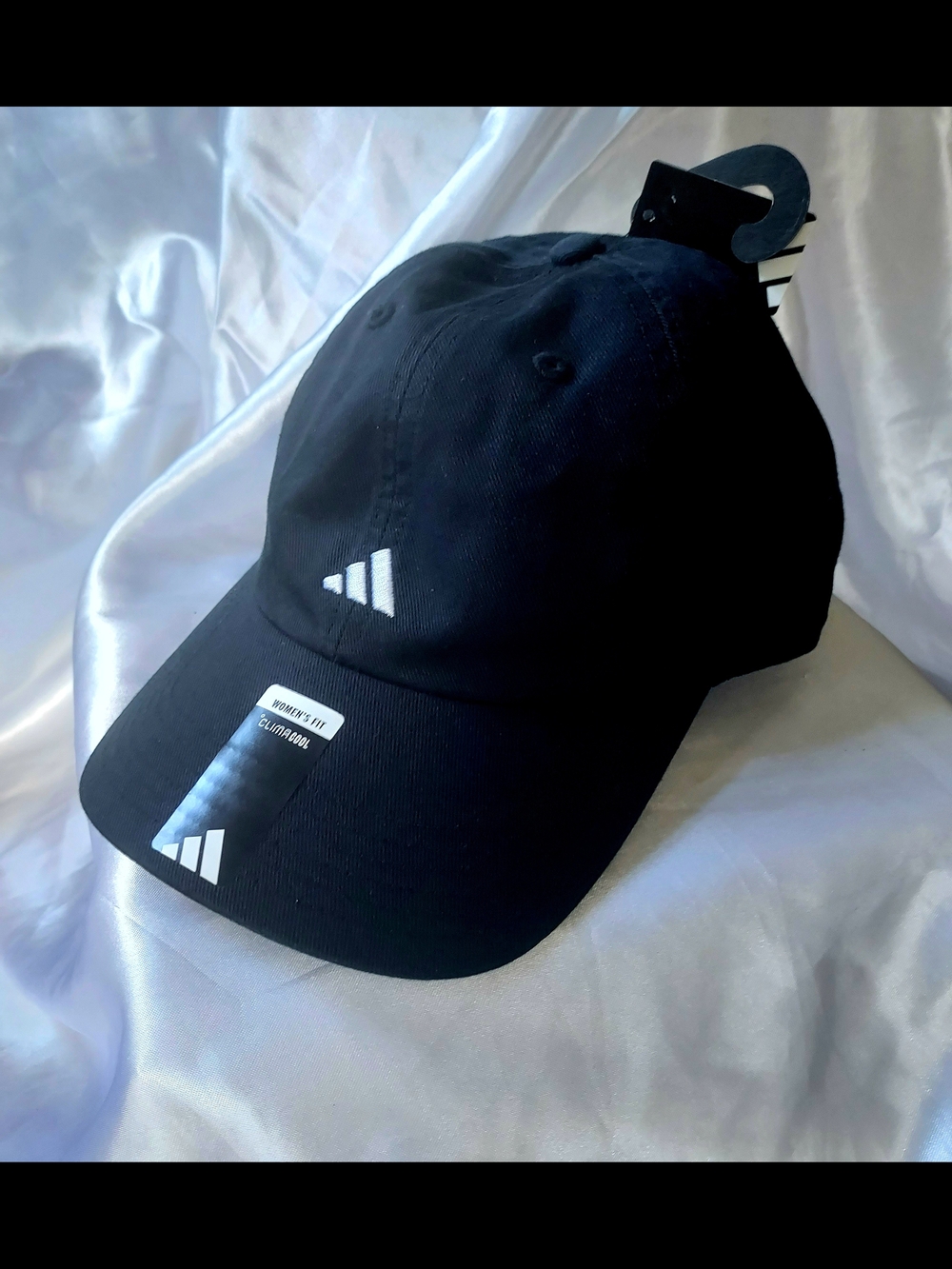 Women's adidas Black Low-Profile Baseball Hat with White Trefoil Accent